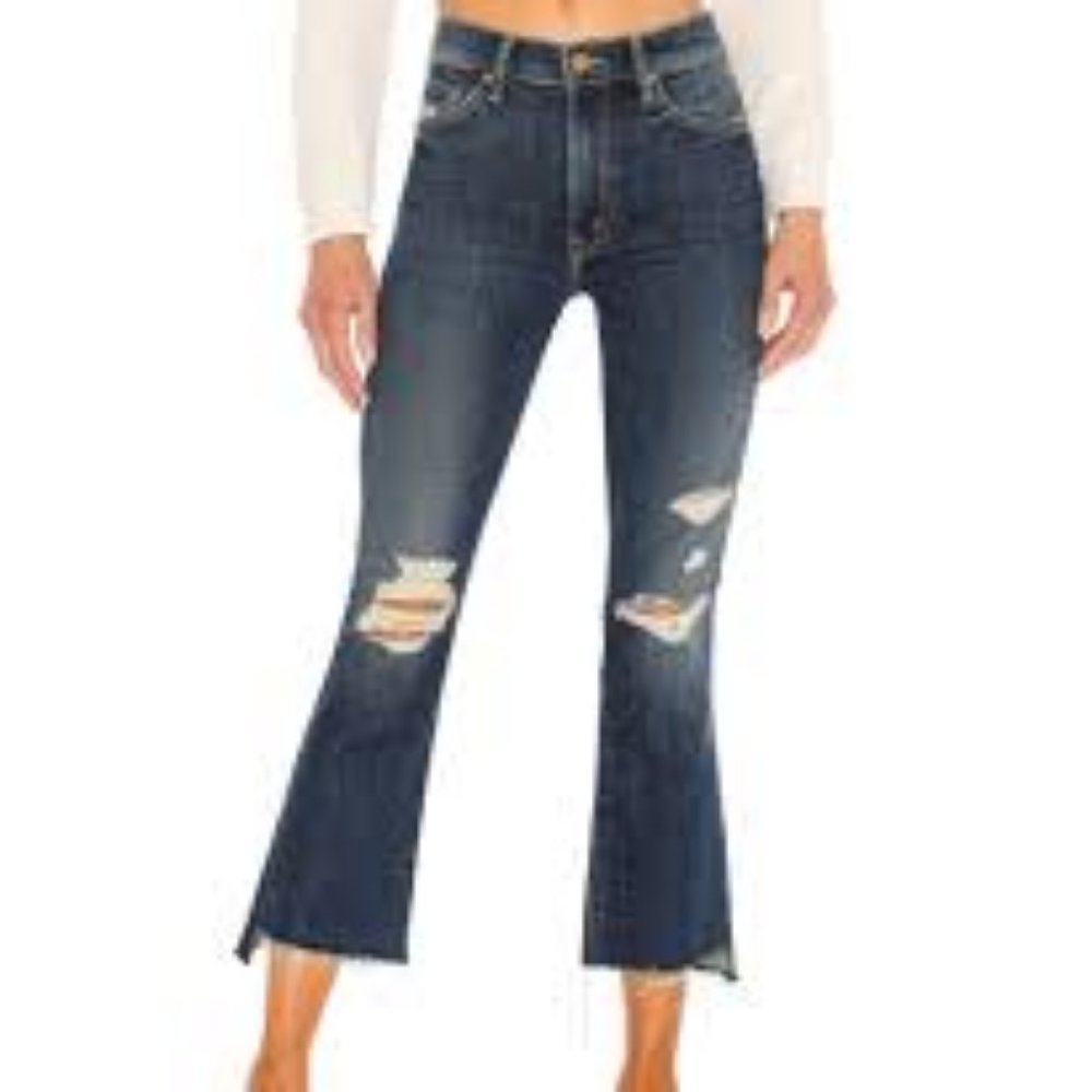 MOTHER  The Insider Crop Step Fray Jeans  Color: Wicked wildflower  Size: 29